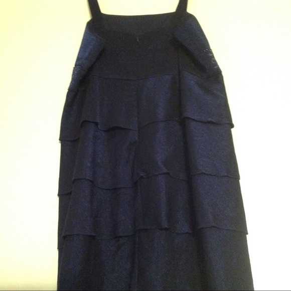 Formal blue tiered beaded dress, plus size - Picture 6 of 8